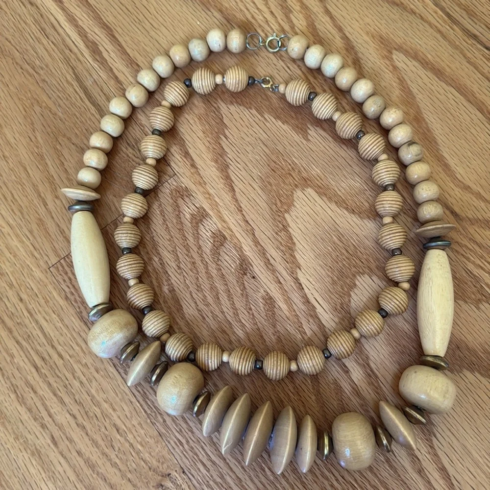 Vintage Wooden Bead Necklaces - Picture 5 of 5